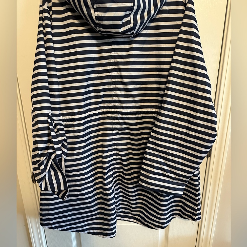 Big Chill Woman’s Navy and White Striped Raincoat - Picture 13 of 16